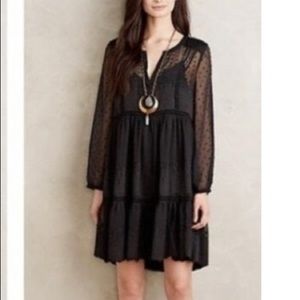 ANTHROPOLOGIE VANESSA VIRGINIA black, boho chic 2 piece dress.